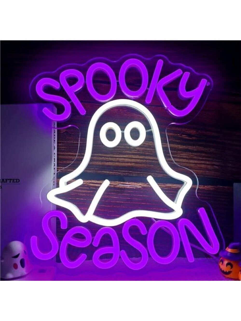 Halloween Neon Signs Ghost light decorations Purple Spooky Season decorations